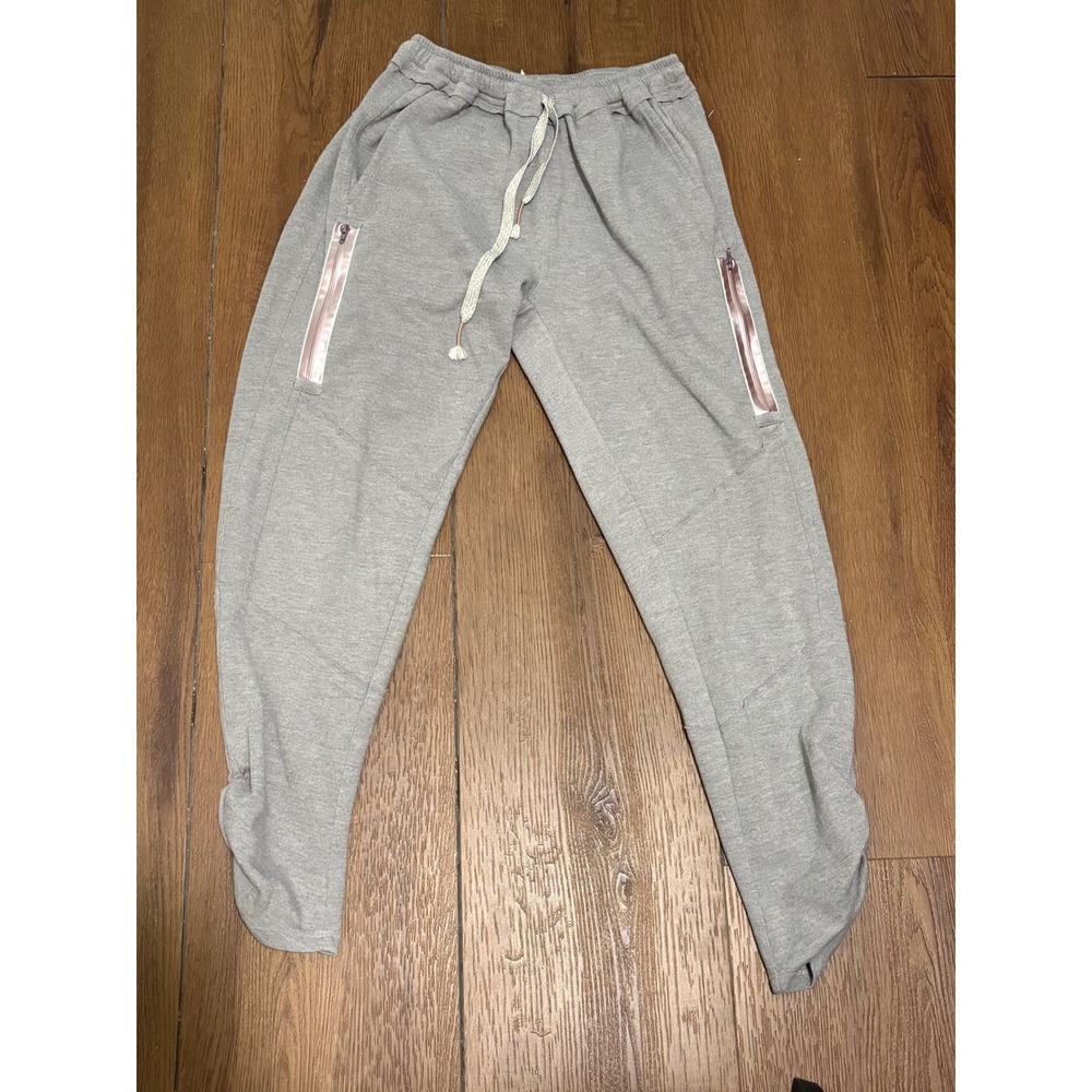Free People Movement Gray Jogger Pants Pink Zip Pockets XS